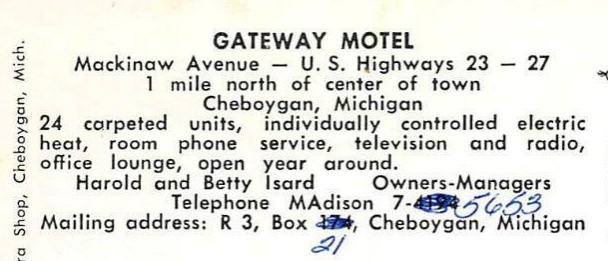 North Country Inn (Gateway Motel) - OLD POSTCARD (newer photo)